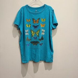 Crewcuts - Butterfly Print Kids T-Shirt - Blue Size L (10-11)